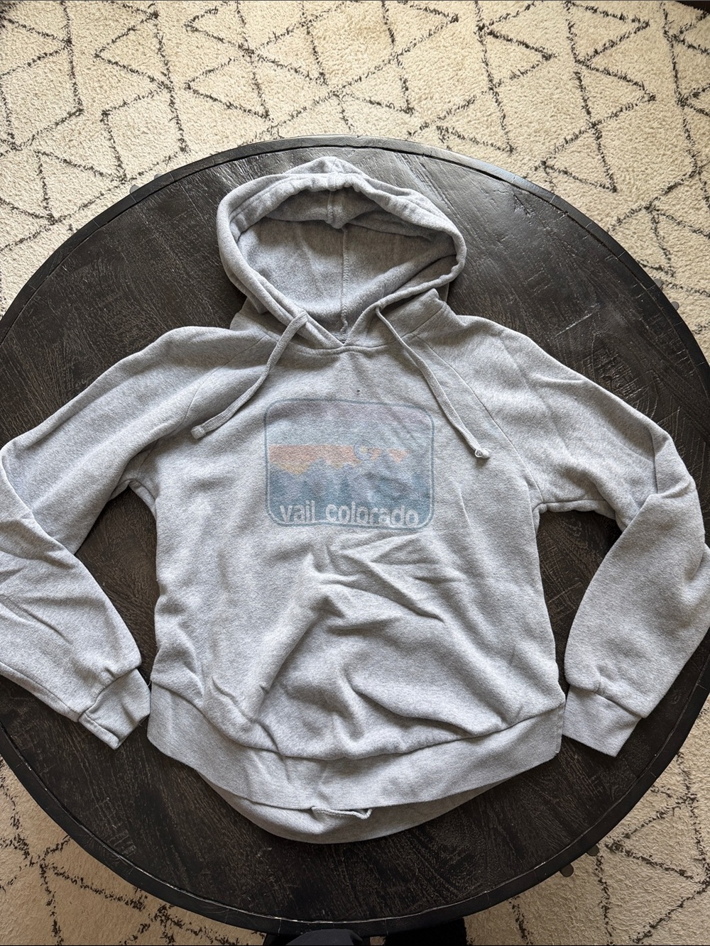 MV Sport Gray Hooded Sweatshirt with Navy Logo